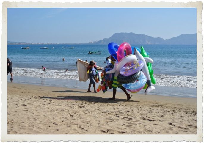 Vendeurs sur la plage